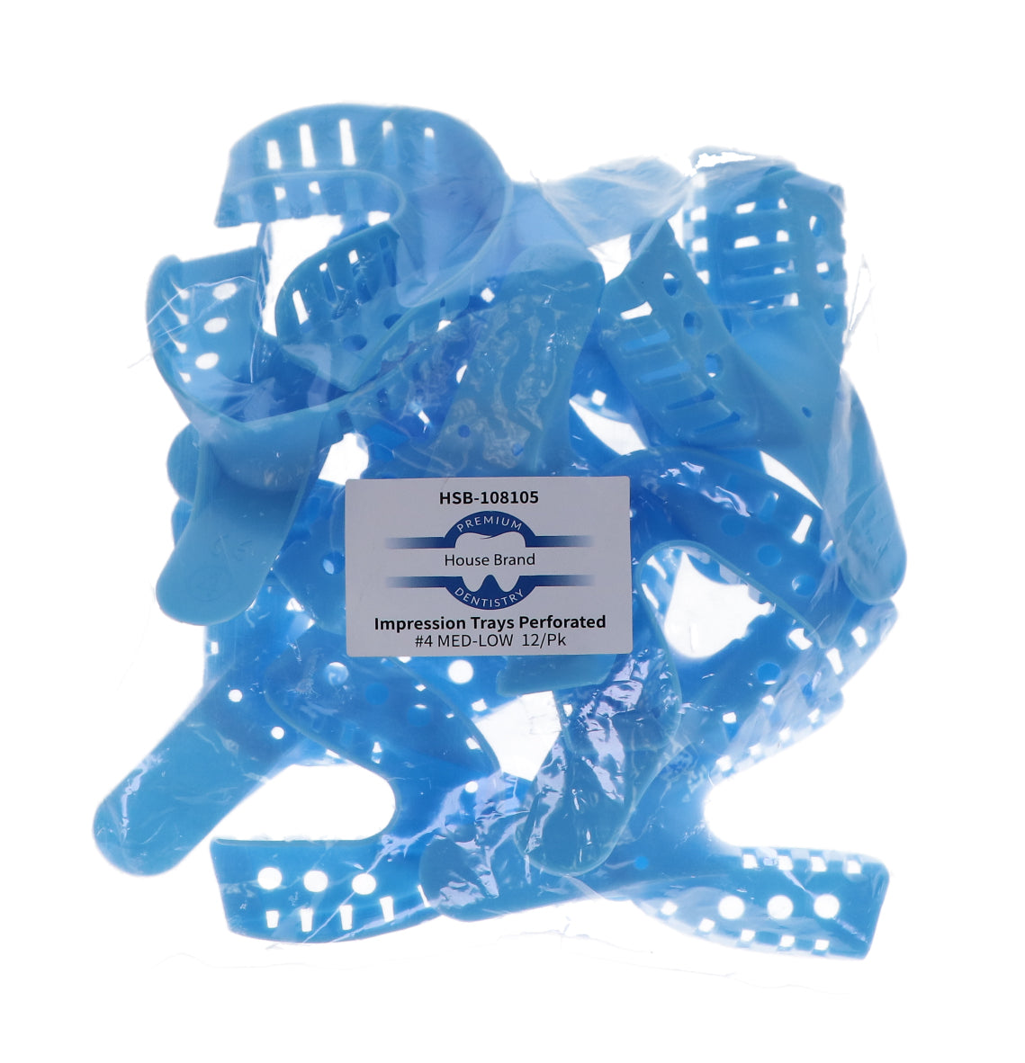 House Brand Dentistry 108105 Perforated Impression Trays #4 Medium Lower 12/Pk House Brand Dentistry 108105 Perforated Impression Trays #4 Medium Lower 12/Pk